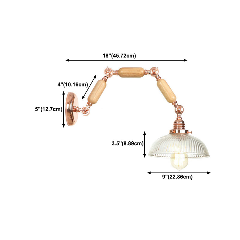 Adjustable Industrial Wall Light Glass 1-Light Wall Light Fixture