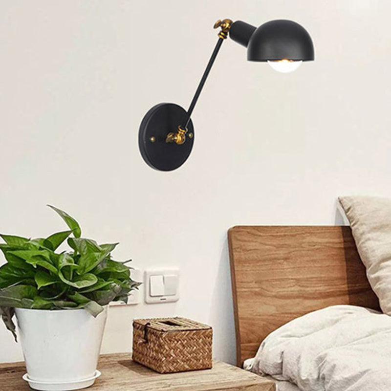 Adjustable Industrial Dome Wall Light Metal 1-Light Wall Lights