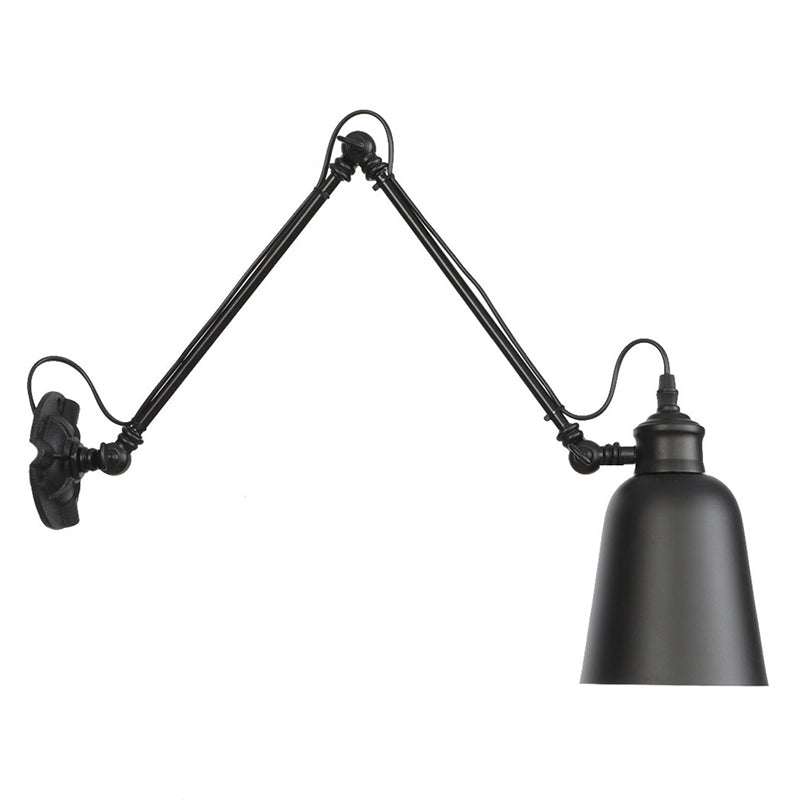 Adjustable Industrial Bell Wall Lights Metal 1-Light Wall Light Fixture