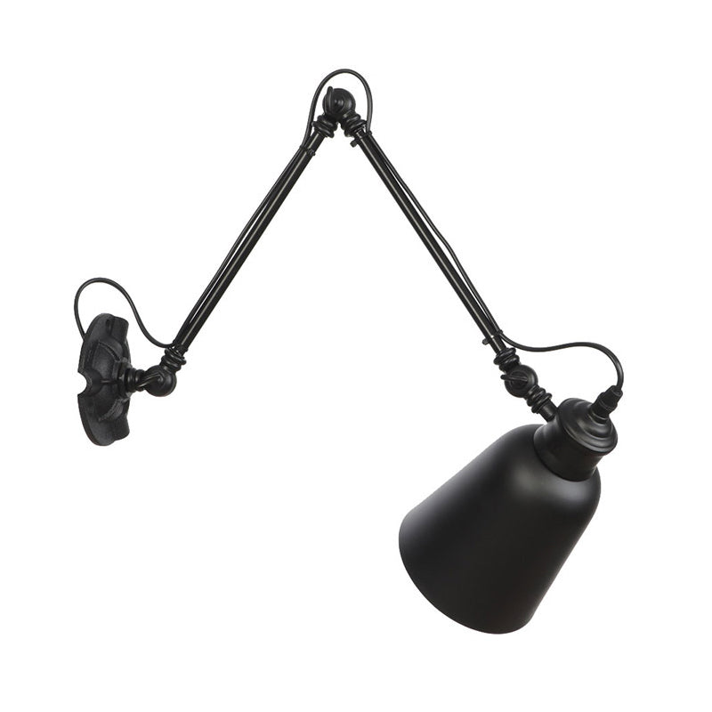 Adjustable Industrial Bell Wall Lights Metal 1-Light Wall Light Fixture