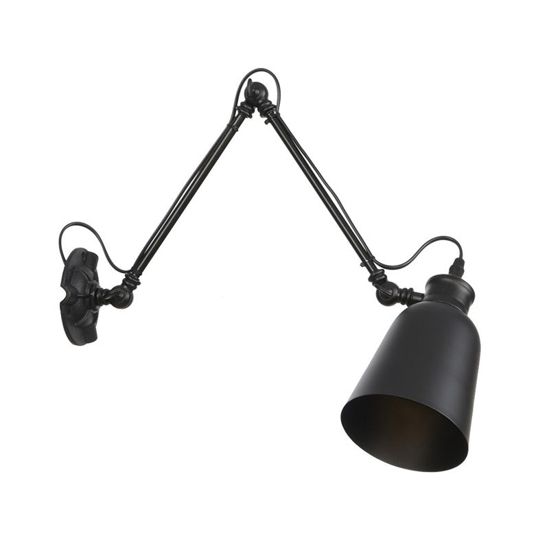 Adjustable Industrial Bell Wall Lights Metal 1-Light Wall Light Fixture