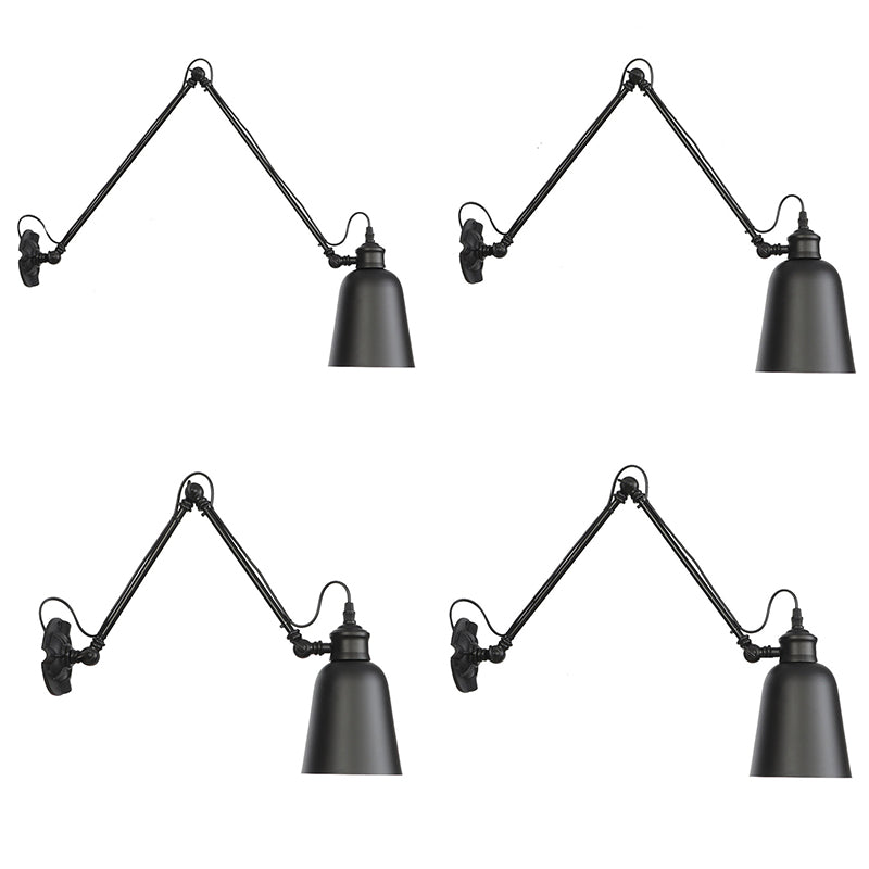 Adjustable Industrial Bell Wall Lights Metal 1-Light Wall Light Fixture