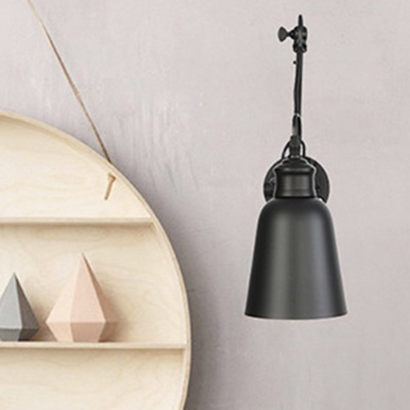 Adjustable Industrial Bell Wall Lights Metal 1-Light Wall Light Fixture