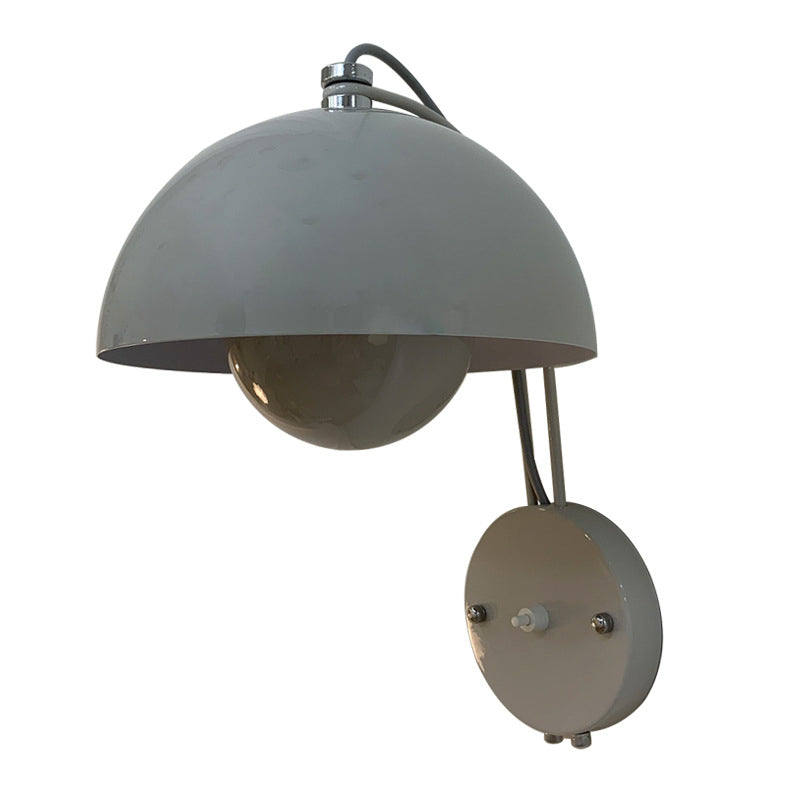 1-Light Wall Lamp Macaron Style Wall Mount Lamp with Metal Shade for Aisle