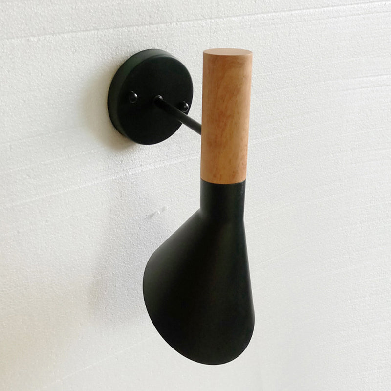 Industrial Style Hourglass Shape Wall Sconce Metal 1 Sconce Light in White/Black