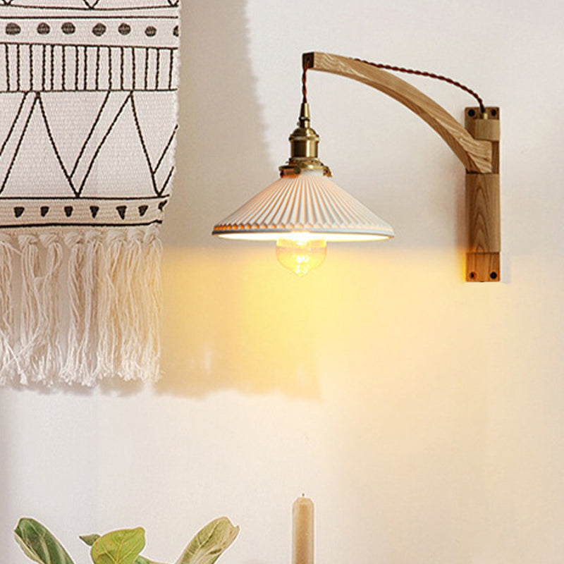 Adjustable Modern Cone Wall Sconces Ceramic 1-Light Wall Lamp