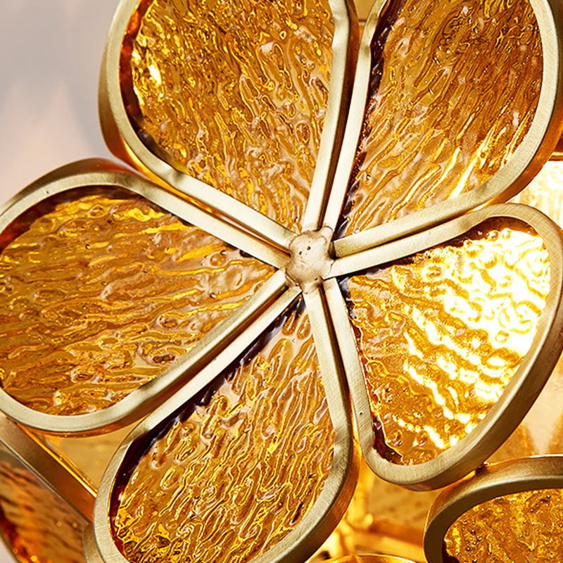 Modern Flower Sconce Glass 1-Light Sconce Light Fixture for Bedroom