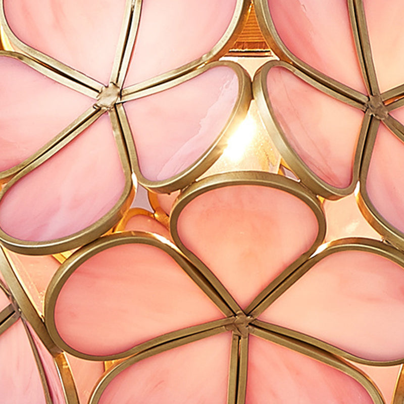 Modern Flower Sconce Glass 1-Light Sconce Light Fixture for Bedroom