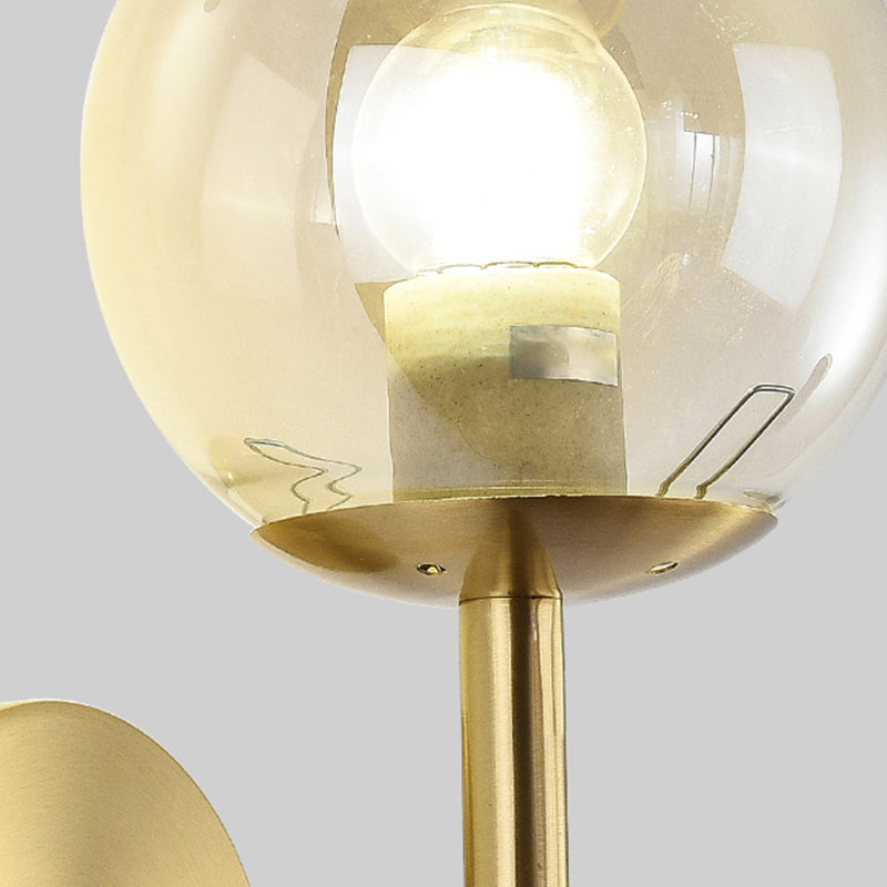 Modern Globe Sconce Light Fixture Glass 1-Light Wall Light for Living Room