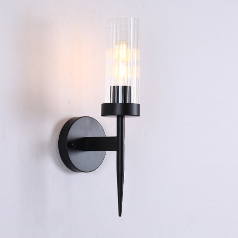Modern Cylinder Wall Light Glass Wall Light Fixture for Bedroom