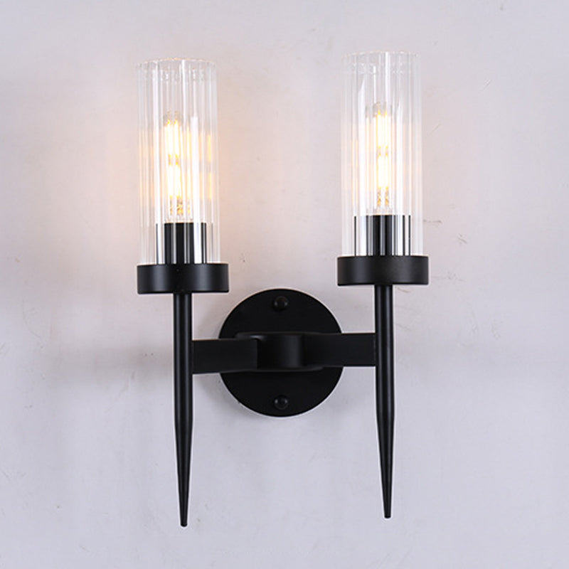 Modern Cylinder Wall Light Glass Wall Light Fixture for Bedroom