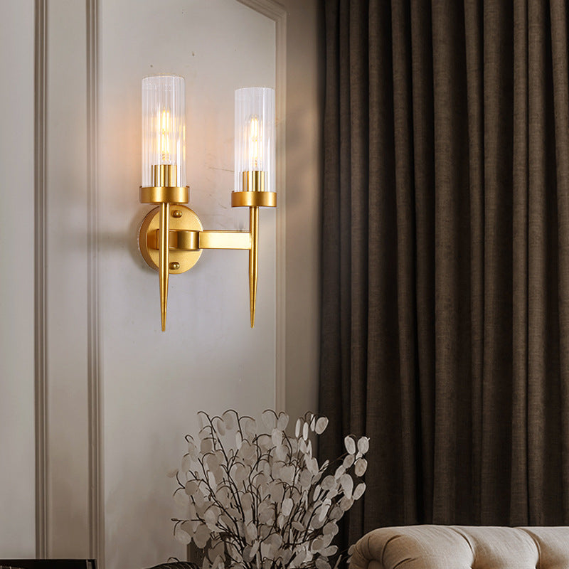 Modern Cylinder Wall Light Glass Wall Light Fixture for Bedroom