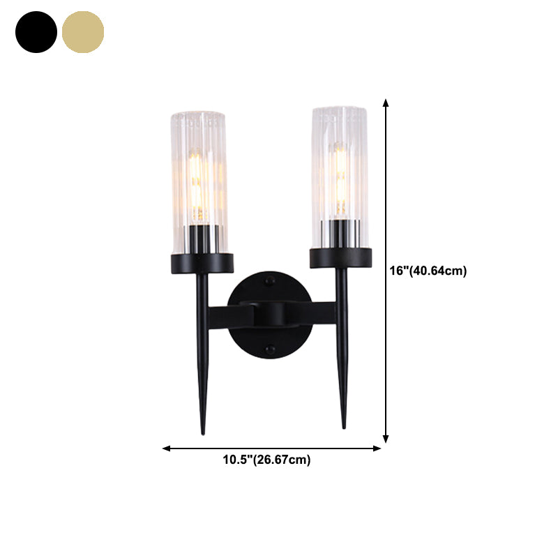 Modern Cylinder Wall Light Glass Wall Light Fixture for Bedroom
