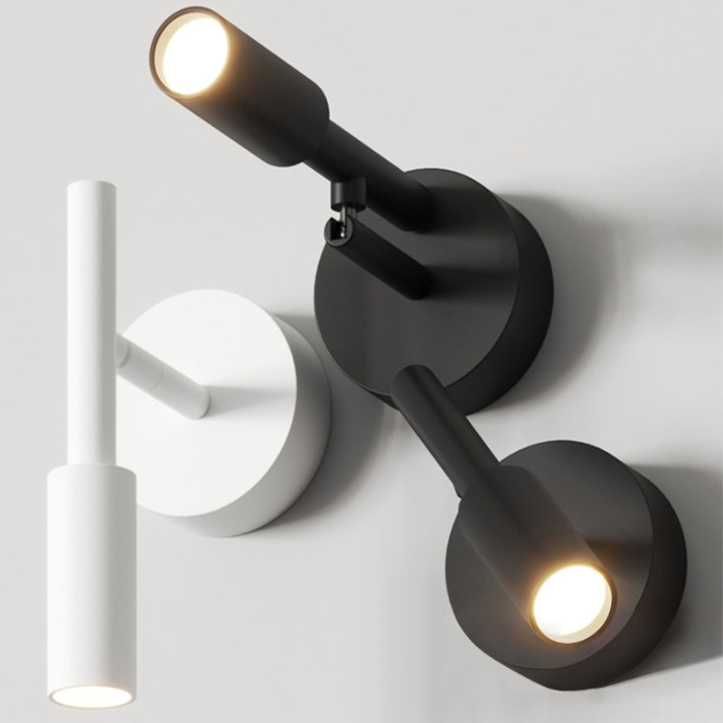 Modern Style Reading Wall Light Sconce Ceramic 1 Sconce Light in White/ Black