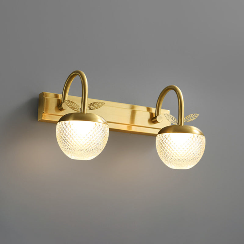 1/2/3-Light Golden Contemporary Bathroom Vanity Light LED Bath Bar