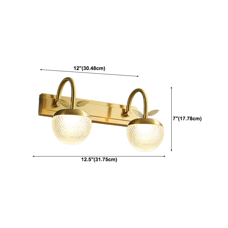 1/2/3-Light Golden Contemporary Bathroom Vanity Light LED Bath Bar