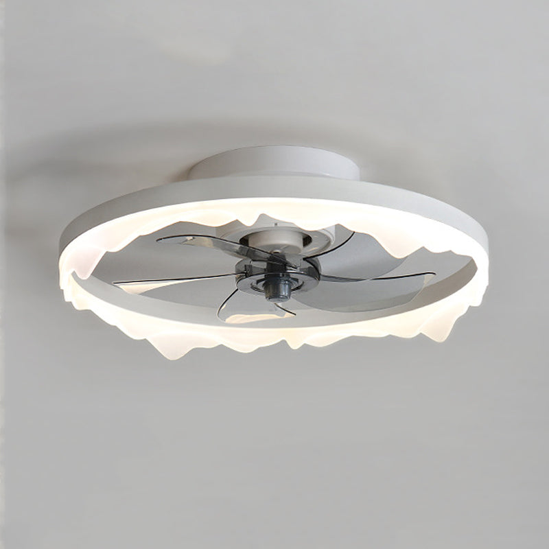 Modernism Metal LED Ceiling Fan White/Black Fan with Light for Room