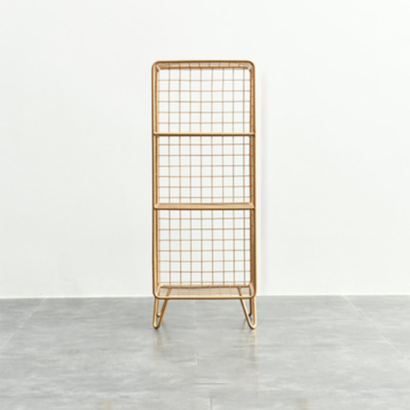 Light Luxury Metal Bookshelf Closed Back Shelf Bookcase with Legs