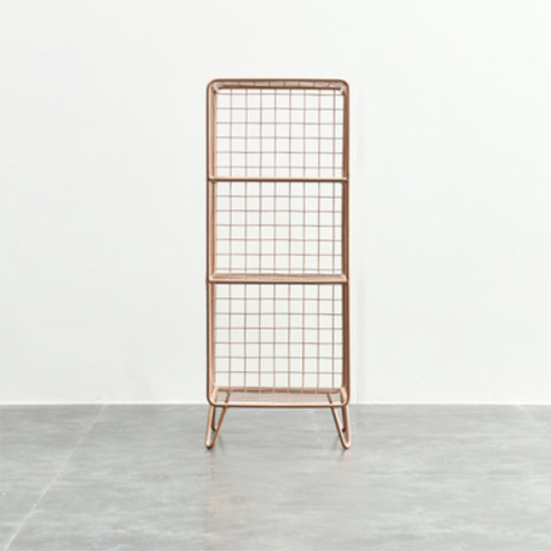 Light Luxury Metal Bookshelf Closed Back Shelf Bookcase with Legs