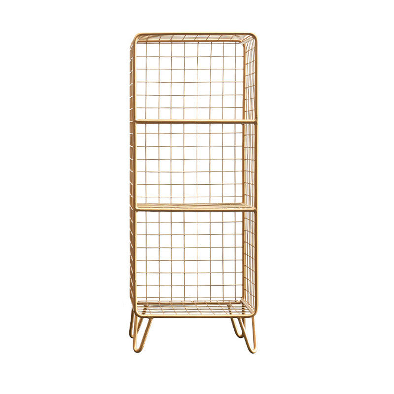 Light Luxury Metal Bookshelf Closed Back Shelf Bookcase with Legs