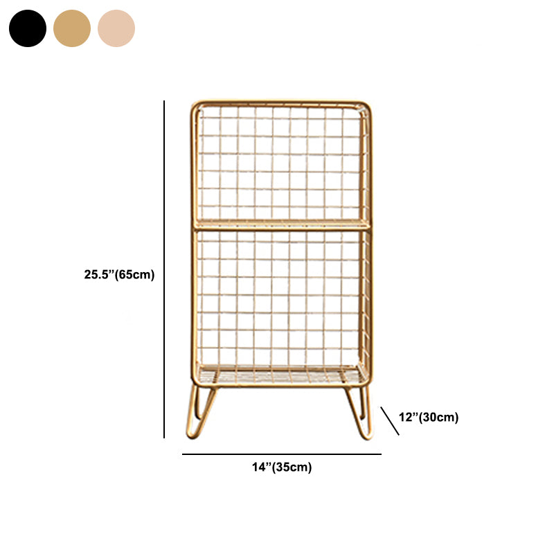 Light Luxury Metal Bookshelf Closed Back Shelf Bookcase with Legs