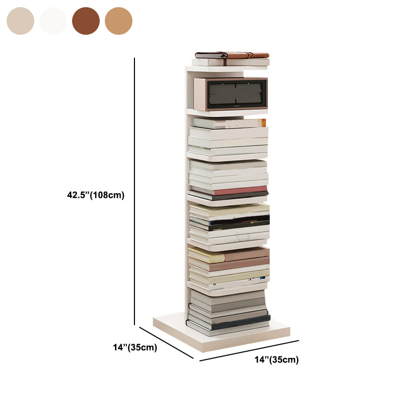 Modern Geometric Book Shelf with Rectangular Shelves Wood Bookcase
