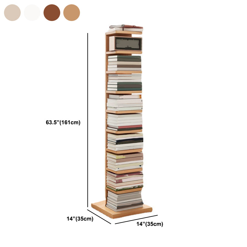 Modern Geometric Book Shelf with Rectangular Shelves Wood Bookcase
