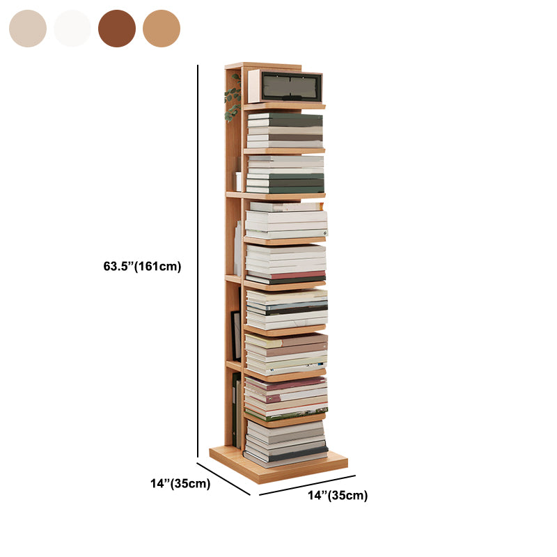Modern Geometric Book Shelf with Rectangular Shelves Wood Bookcase