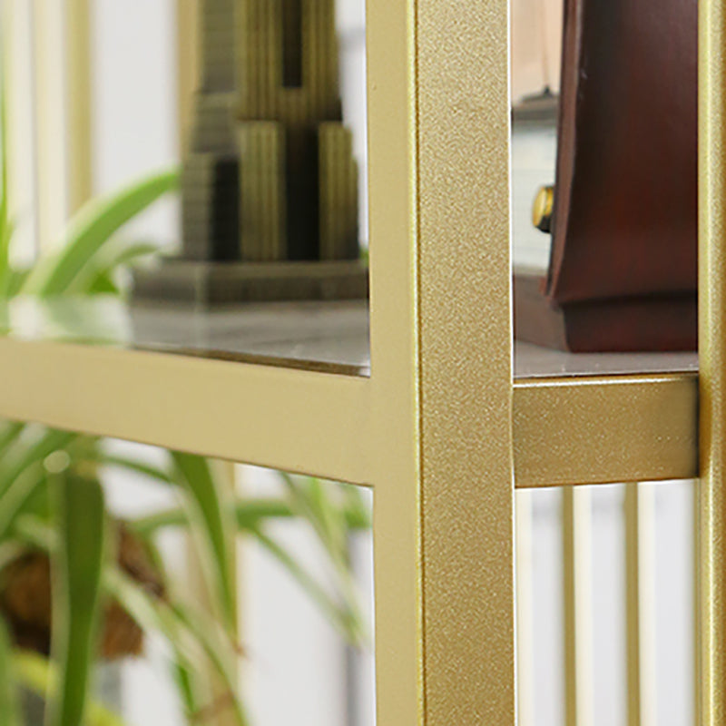 Light Luxury Standard Shelf Bookcase Metal 6-Tier Open Back Shelf