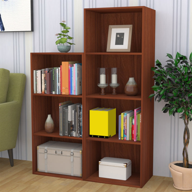 Modern Vertical Closed Back Shelf Bookcase Corner Engineered Wood Book Shelf for Home