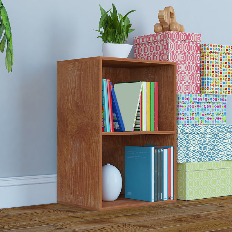 Modern Vertical Closed Back Shelf Bookcase Corner Engineered Wood Book Shelf for Home