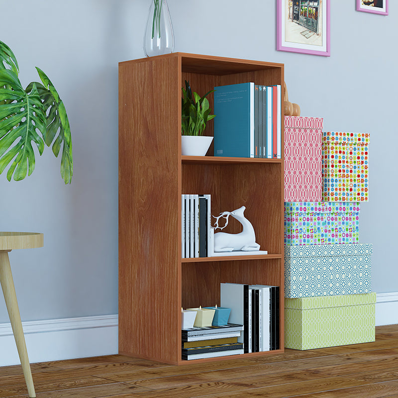 Modern Vertical Closed Back Shelf Bookcase Corner Engineered Wood Book Shelf for Home