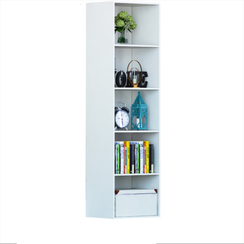 Modern Vertical Closed Back Shelf Bookcase Corner Engineered Wood Book Shelf for Home