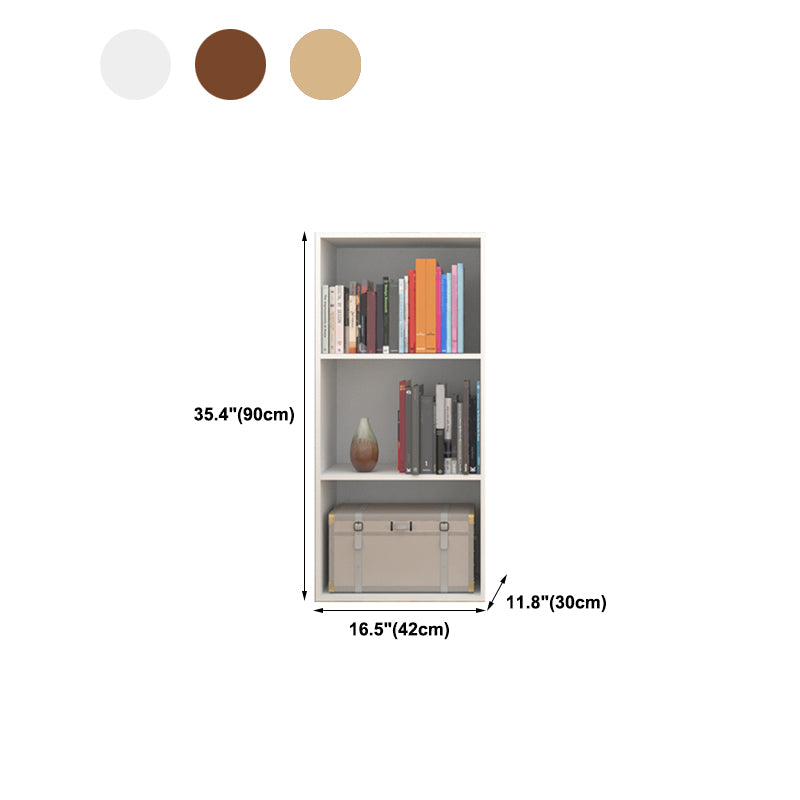 Modern Vertical Closed Back Shelf Bookcase Corner Engineered Wood Book Shelf for Home