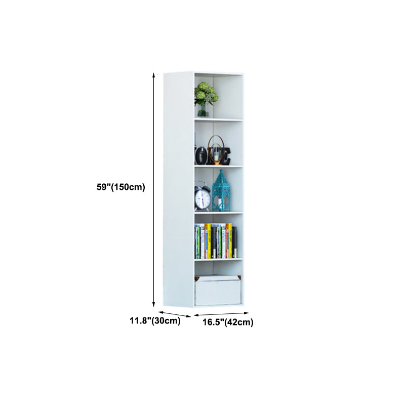 Modern Vertical Closed Back Shelf Bookcase Corner Engineered Wood Book Shelf for Home