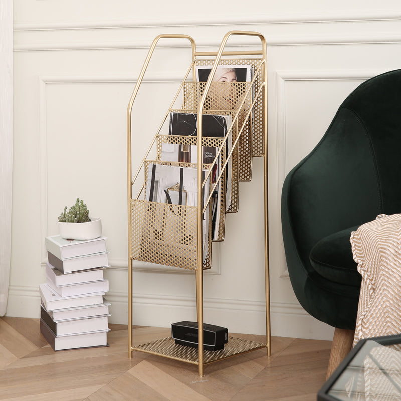 5 Tiers Shelf Bookcase 38" H x 12" W Metal Book Shelf Closed Back