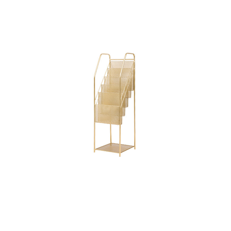 5 Tiers Shelf Bookcase 38" H x 12" W Metal Book Shelf Closed Back