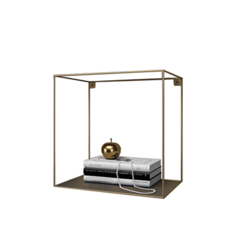 Glam Open Shelf Bookcase Floating Metal Book Shelf for Living Room