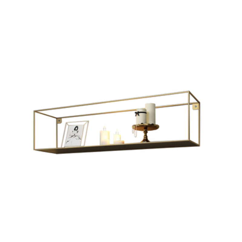Glam Open Shelf Bookcase Floating Metal Book Shelf for Living Room