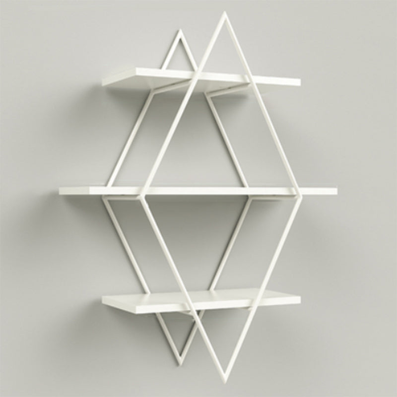 Luxury Floating Bookshelf Metal Lozenge Open Back Book Shelf