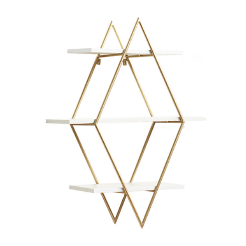 Luxury Floating Bookshelf Metal Lozenge Open Back Book Shelf