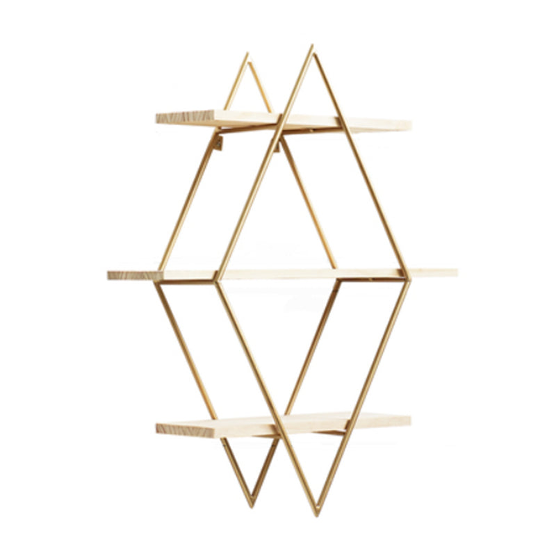 Luxury Floating Bookshelf Metal Lozenge Open Back Book Shelf