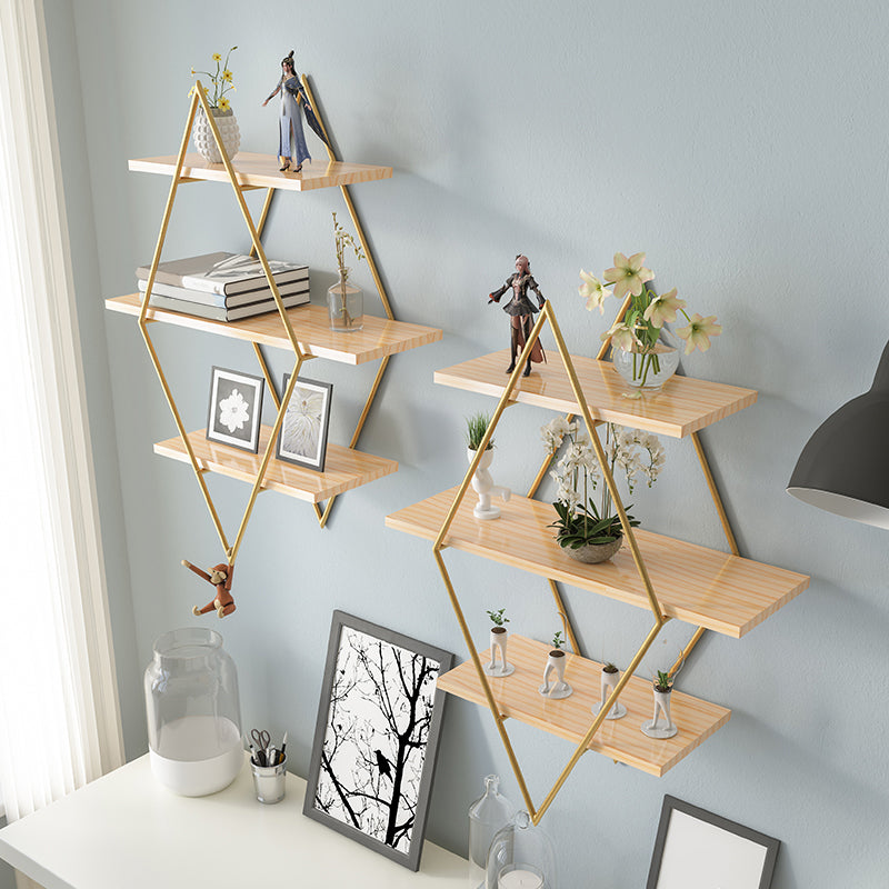 Luxury Floating Bookshelf Metal Lozenge Open Back Book Shelf