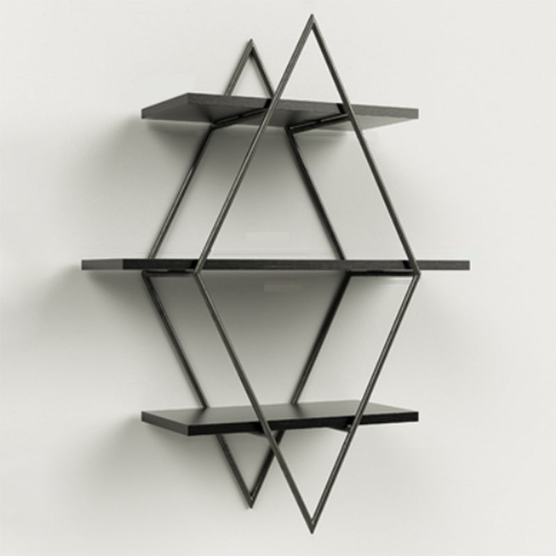 Luxury Floating Bookshelf Metal Lozenge Open Back Book Shelf