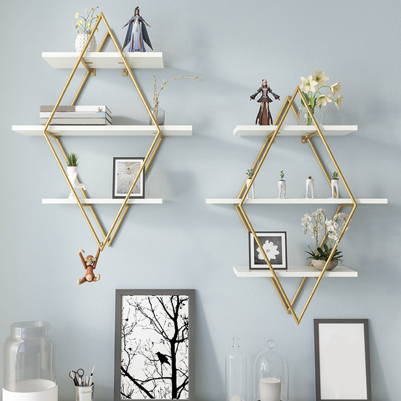 Luxury Floating Bookshelf Metal Lozenge Open Back Book Shelf