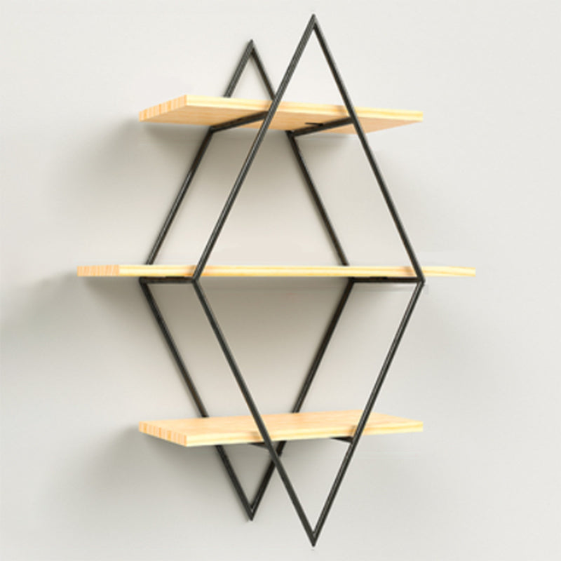 Luxury Floating Bookshelf Metal Lozenge Open Back Book Shelf