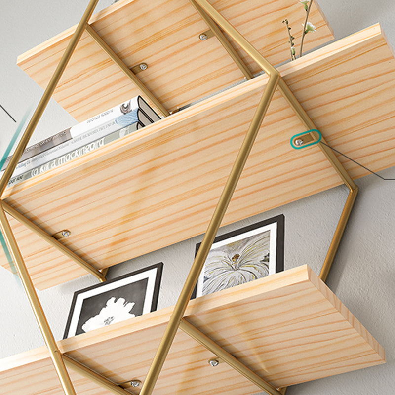 Luxury Floating Bookshelf Metal Lozenge Open Back Book Shelf