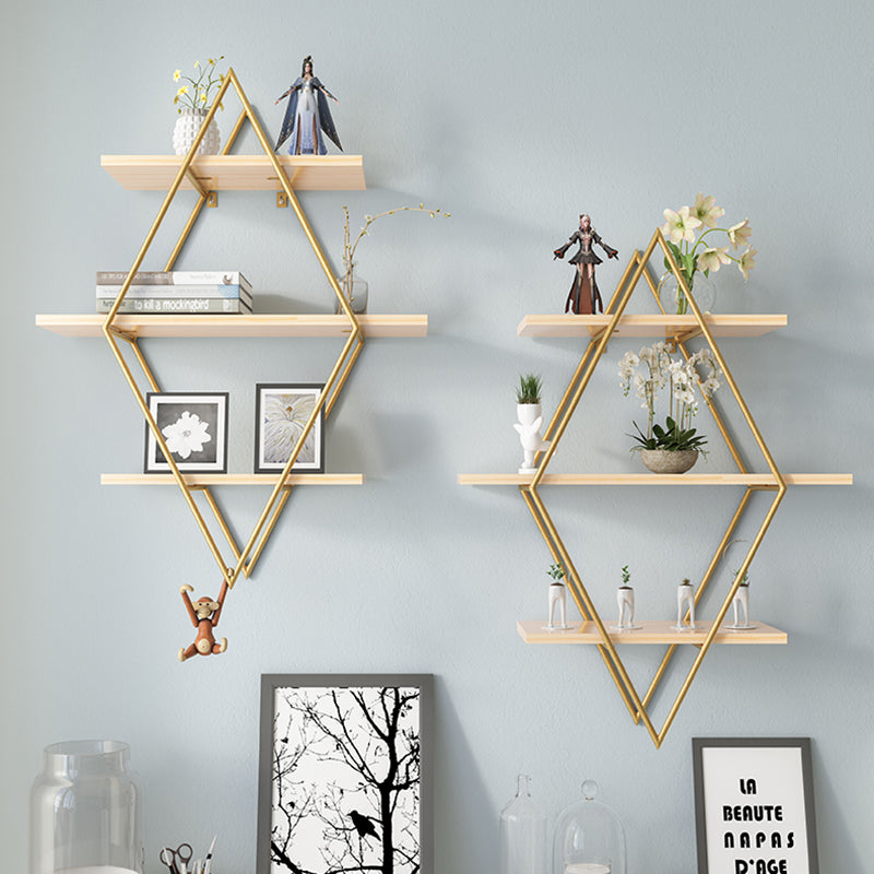 Luxury Floating Bookshelf Metal Lozenge Open Back Book Shelf