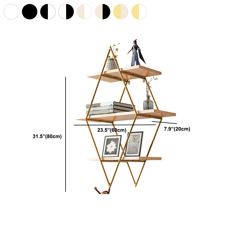 Luxury Floating Bookshelf Metal Lozenge Open Back Book Shelf