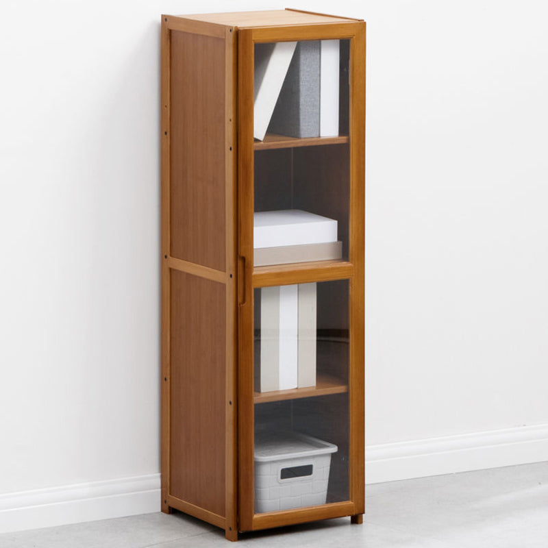 Brown Brown Shelf Bookcase Bedroom Closed Back Shelf with Cabinets